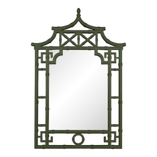 Shing Pagoda Wall Mirror, Glossy Dark Forest For Sale