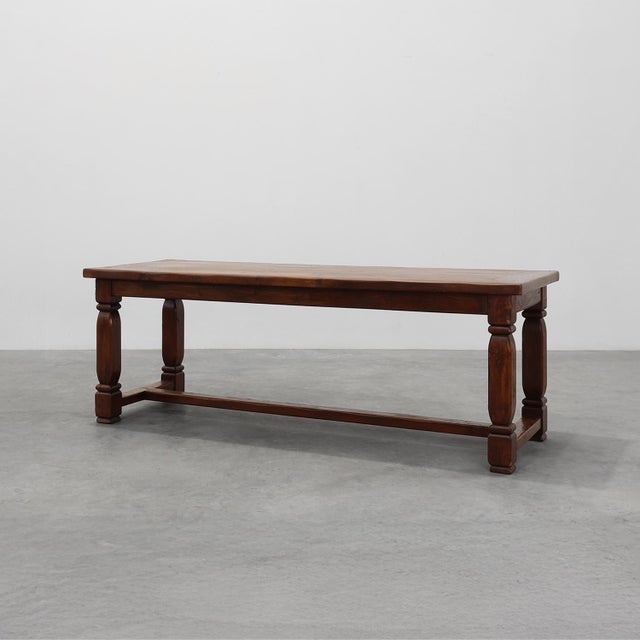 Large French Provincial Rustic Oak Table, 1900s For Sale - Image 13 of 13