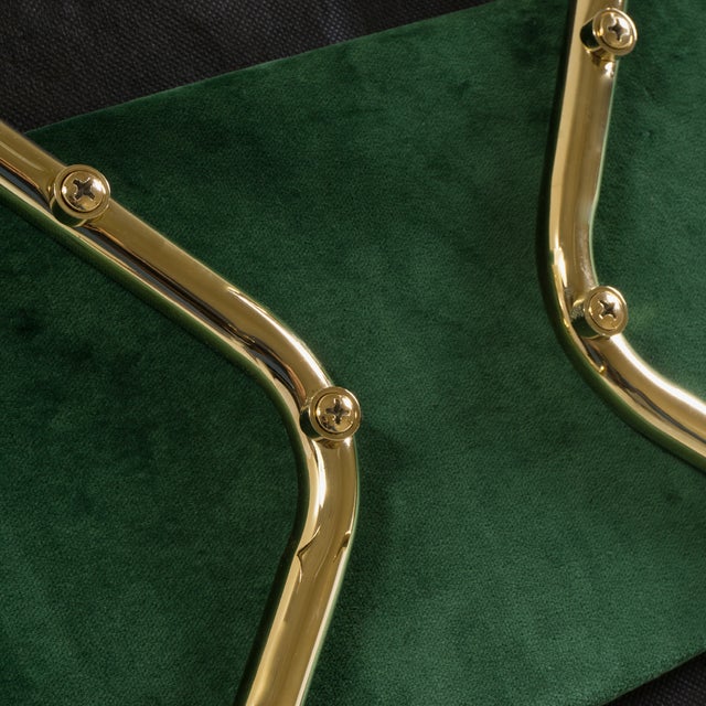 Original Saarinen Executive Armless Chairs in Emerald Velvet, Custom Gold Edition - Set of 6 For Sale - Image 9 of 10