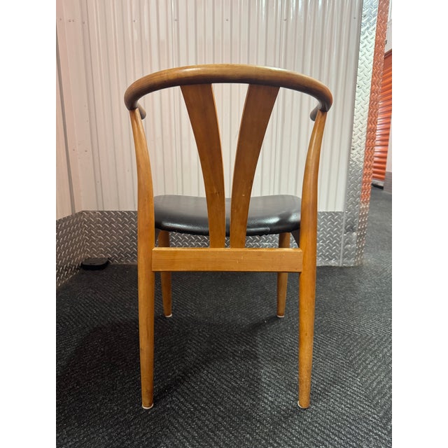 Arne Vodder Set of 4 Vintage Danish Modern Teak Dining Chairs With Black Leather Seats, 1960s–70s For Sale - Image 4 of 9