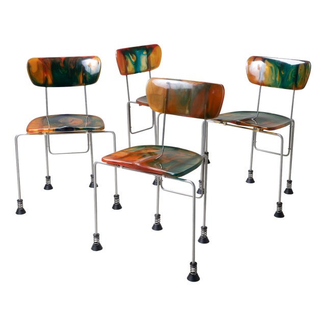 Broadway Chairs by Gaetano Pesce for Bernini, 1980s, Set of 4 For Sale