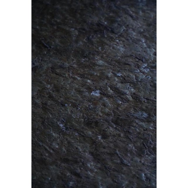 Gold french Round Brutalist Coffee Table in Stone and Steel, 1960s For Sale - Image 8 of 16