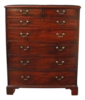 Circa 1765-1780 English George III Tall Straight Front Chest of Drawers