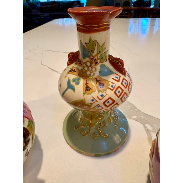 Boho Chic Three Vintage Tracy Porter Hand Painted Bud Vases - A Set For Sale - Image 3 of 10