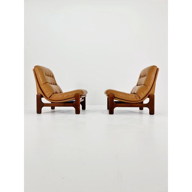 Mid-Century Armchairs in Leather and Walnut Wood, Sweden, 1960s For Sale - Image 11 of 11