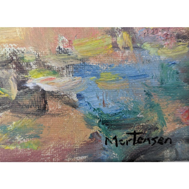 2020s Original Impressionist Painting Framed in Faux Bamboo Frame For Sale - Image 5 of 7