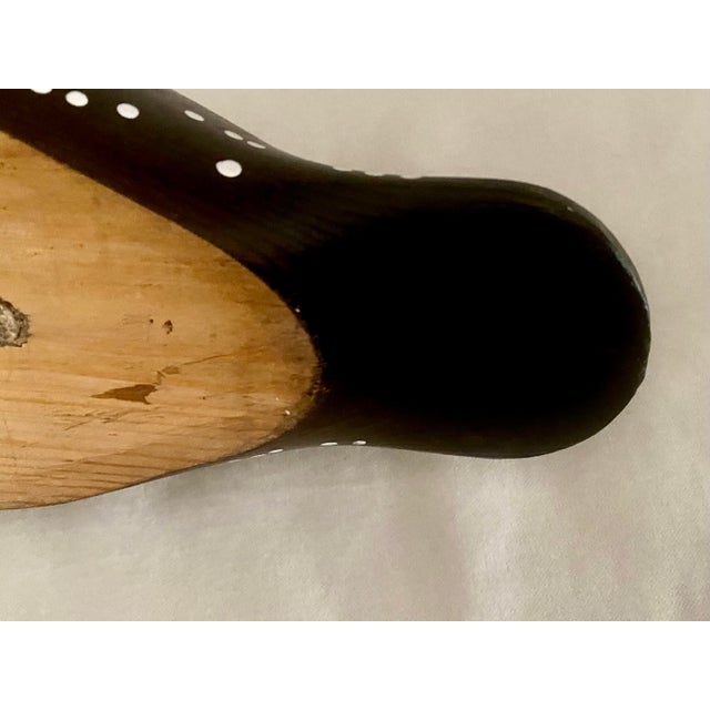Vintage Folk Art Statue Loon L. L. Bean Carved Wood Vintage Stunningly Exquisite Waterfowl Wooden Decorative Decoy Folk Art Statue Mint Condition For Sale - Image 11 of 18