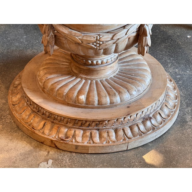 Wood 1920s Carved Center Table With Marble Top For Sale - Image 7 of 11
