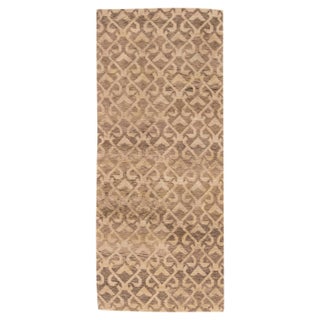 Modern Wool Runner with Geometric Lattice Design by Doris Leslie Blau For Sale