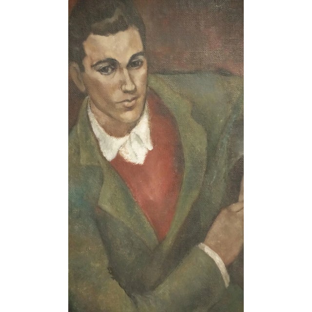 Portrait painting of Walter Levin, oil on canvas, unframed. Signed Haughton College Bickerton in upper right corner, and...