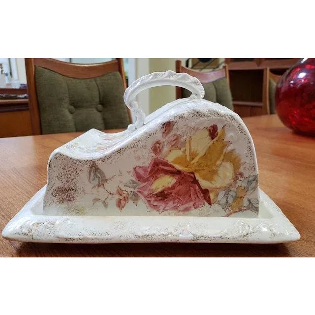 Late 19th Century Porcelain Butter Dish W/ Roses Pattern Absolutely gorgeous antique English porcelain Butter dish. A bit...