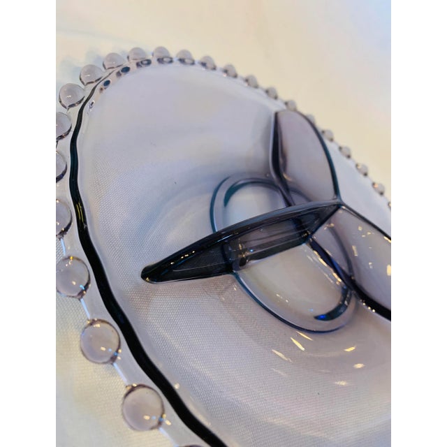 Elegant Lavender Candlewick Relish or Appetizer Serving Dish ~ This beautiful dish is divided in 3 sections and features...
