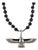 Guardian Angel Faravahar Pendant Black Tourmaline Beaded Necklace For Sale