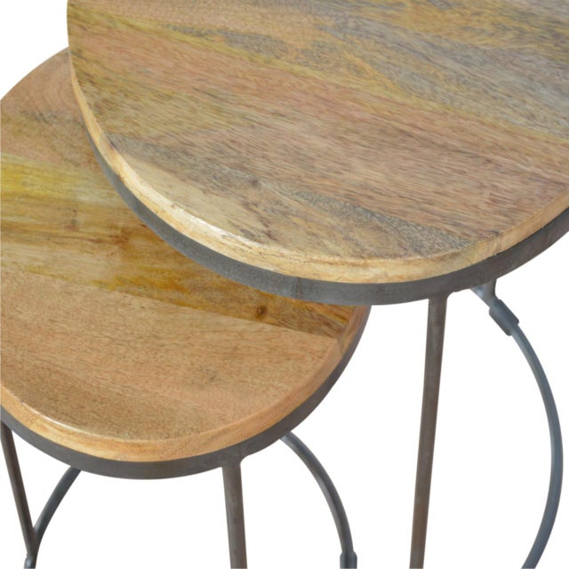 Industrial Solid Wood Nesting Stools (2 Pcs) For Sale In Philadelphia - Image 6 of 8