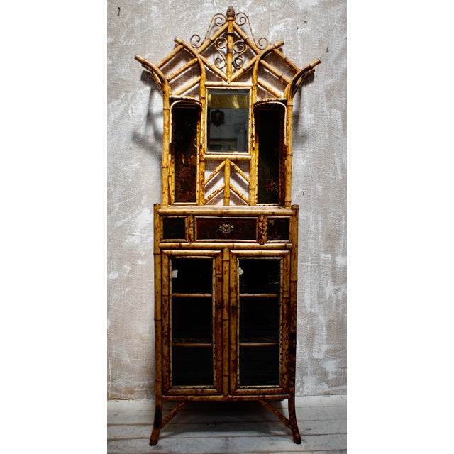 Victorian Glazed Bamboo Cabinet, 1880s For Sale - Image 4 of 18