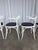 Wood Vintage White Bentwood Dining Chairs with Blue Fabric Seats, 1970s, Set of 4 For Sale - Image 7 of 18