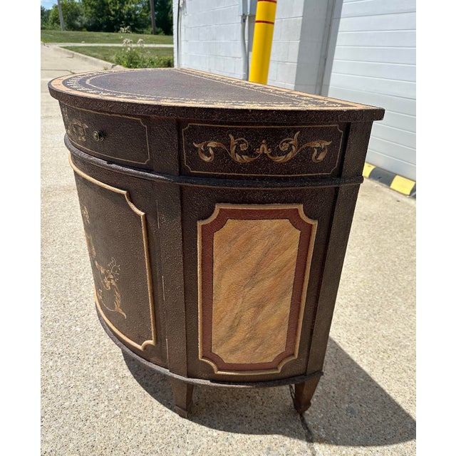 Maitland Smith Neoclassical Demi Lune Table For Sale - Image 10 of 11