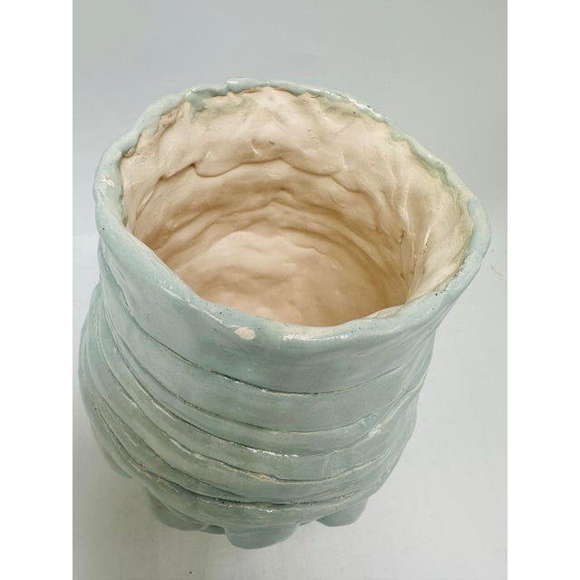 Coastal Hand Thrown Studio Pottery Vase For Sale - Image 3 of 8