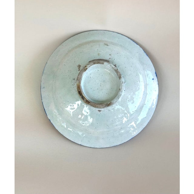 17th Century Persian Painted Pottery Bowl Blue & White For Sale - Image 4 of 5