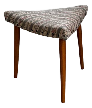 Vintage Danish Mid Century Modern Teak Corner Ottoman Stool