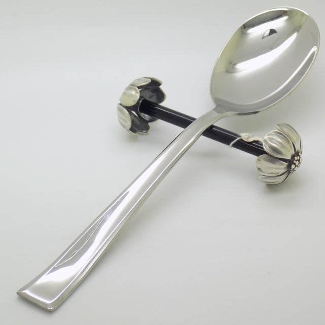 Vintage Italian Sterling Silver 925 and Glass Spoon Rest with Daisies by Ottaviani, 1970s For Sale - Image 11 of 11