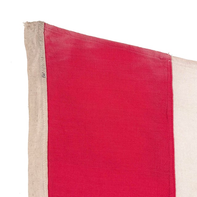 This vintage nautical signal flag is made from a cotton or similar cloth with fully sewn design. Please note overall...