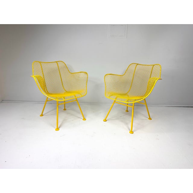 Pair of "Sculptura" Collection Chairs by Russell Woodard. These organically shaped wire mesh chairs are from the iconic...