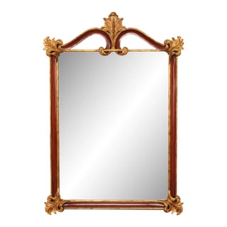 Harrison Gil Baroque Style Partial Gilt Wall Mirror For Sale