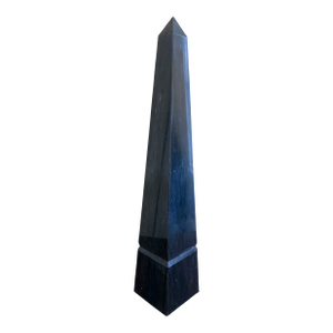 Neoclassical Grand Tour Solid Marble Black Obelisk