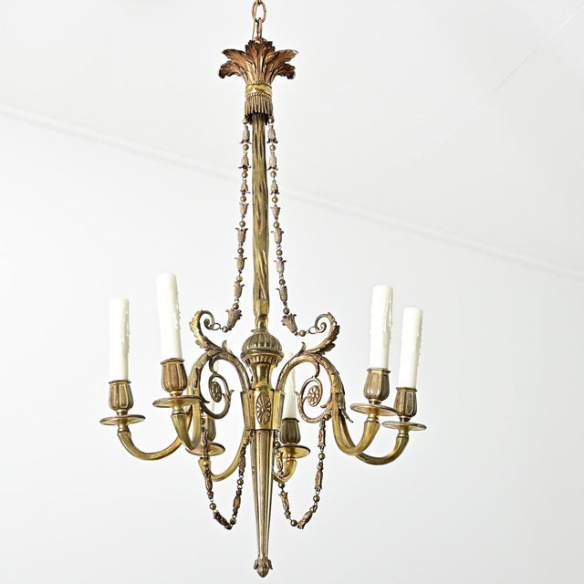 French 19th Century Gilt Bronze Chandelier For Sale In Baton Rouge - Image 6 of 16