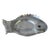 Vintage 1975 XLarge Fish Sandcast Aluminum Platter With Green Agate Eye by Arthur Court Design For Sale