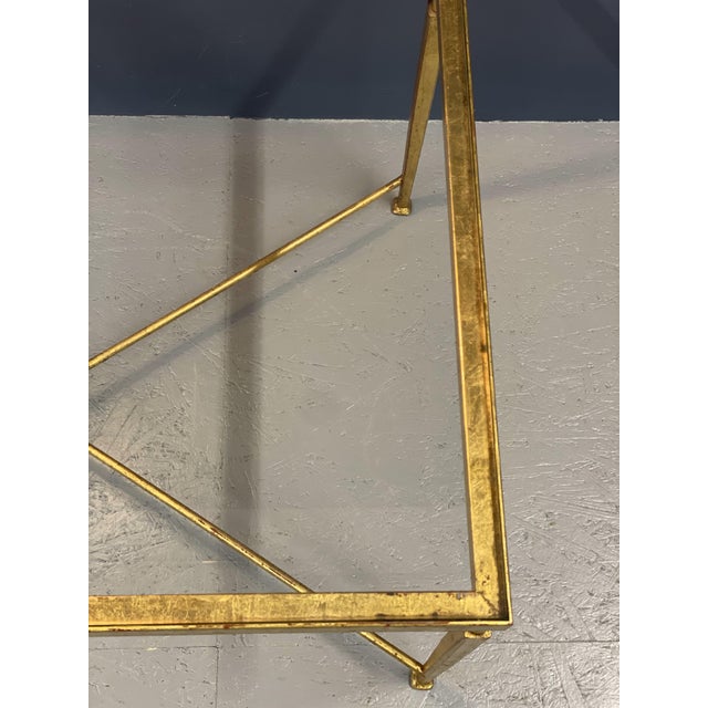 Golden Frame Coffee Table with Glass Top For Sale - Image 6 of 10