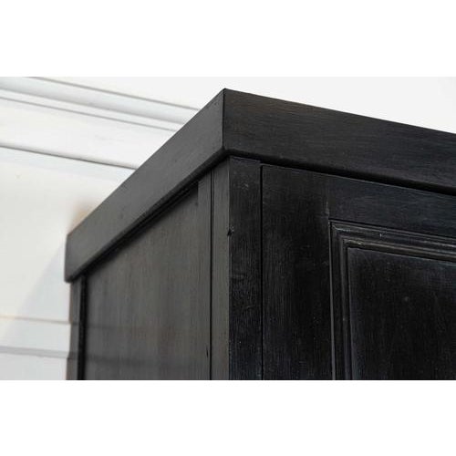 19th Century English Monumental Ebonised Pine Housekeepers Cupboard, 1880s For Sale - Image 12 of 18