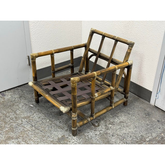 Brown McGuire Furniture Bamboo Club Chair, Circa 1970's For Sale - Image 8 of 12