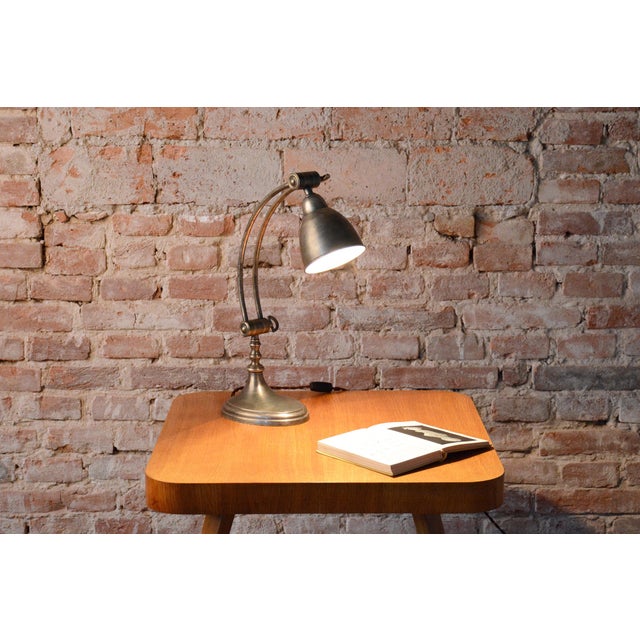 Art Deco Table Lamp in Chrome-Plated Steel, France, 1920s For Sale - Image 13 of 14