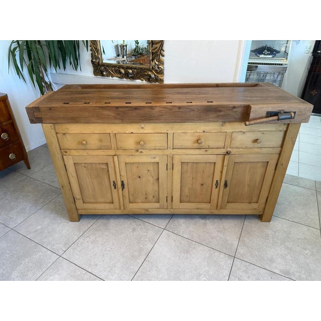 Apothecary Drawer Workbench in Pine For Sale - Image 17 of 18