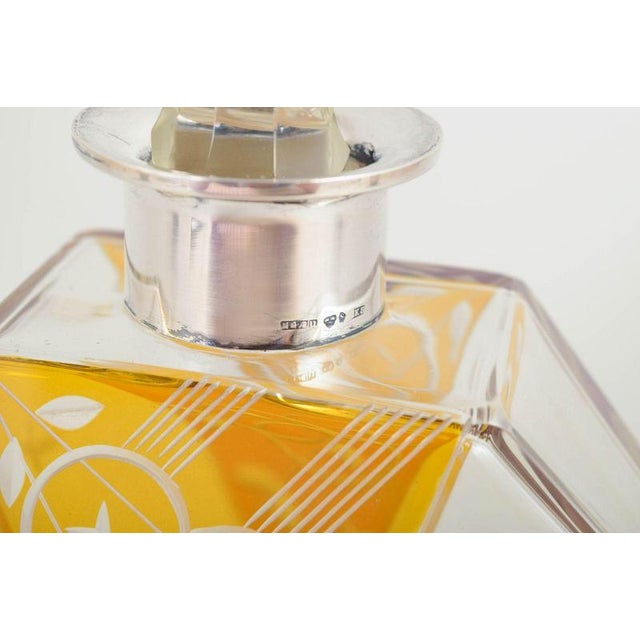 Art Deco Decanter in Faceted Crystal Glass with Silver Mounting, Sweden, 1920s For Sale - Image 3 of 5