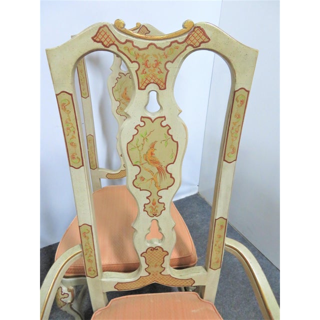 Drexel Heritage Sketchbook Collection Asian Painted Dining Chairs Set