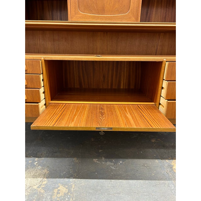 Mid Century Modern Teak Danish Sideboard Credenza With Hutch & Tambour Doors Ca1960s For Sale - Image 10 of 12