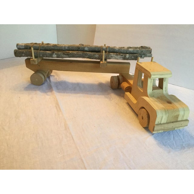 Handcrafted Wooden Logging Truck Model For Sale - Image 12 of 13