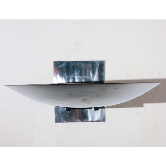 Metal 1980s French Chrome Dish Sconce For Sale - Image 7 of 7