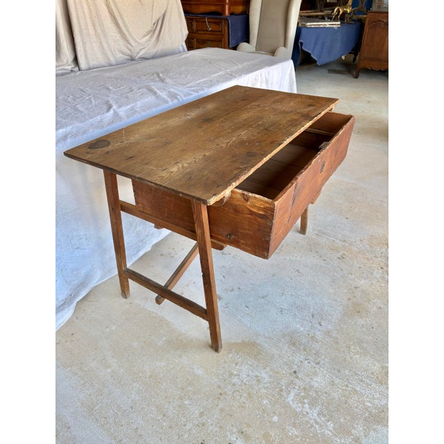 19th Century Spanish Pine One Drawer Side Table For Sale - Image 9 of 12