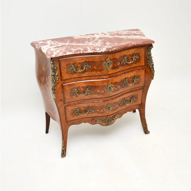 Antique French Marble Top Bombe Commode, 1890s For Sale - Image 11 of 11