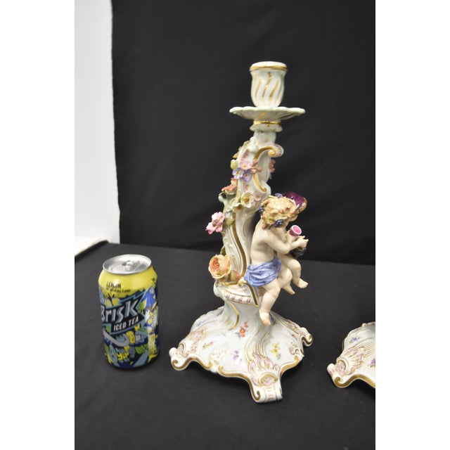 Meissen 4-Seasons Figural Candlesticks For Sale - Image 9 of 15