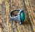 Fred Harvey Era Turquoise Sterling Ring, Size 6.5 For Sale - Image 4 of 9