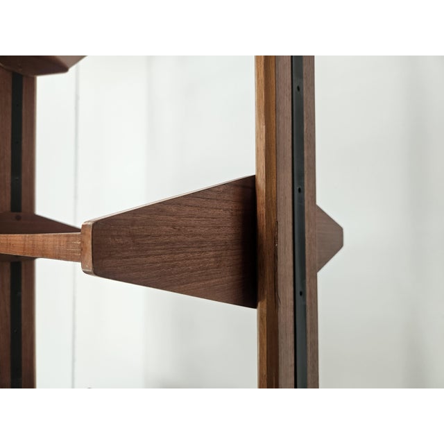 Swedish Teak Bookcase with Adjustable Brass Legs, 1960 For Sale - Image 6 of 18