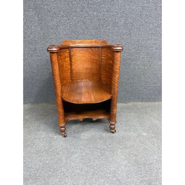 Victorian Quarter Sawn Oak Chair For Sale In Philadelphia - Image 6 of 12