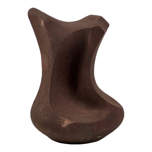 1980s Ruth Dian Pumphrey Untitled Towering Ceramic Sculpture in Deep Brown For Sale