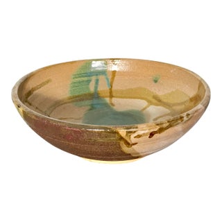 1986 Studio Multicolor Large Ceramic Bowl - Signed and Dated For Sale