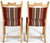 1960s 1960s Set 8 Danish Mid Century Dining Chairs Carved Oak & Striped Upholstery For Sale - Image 5 of 9